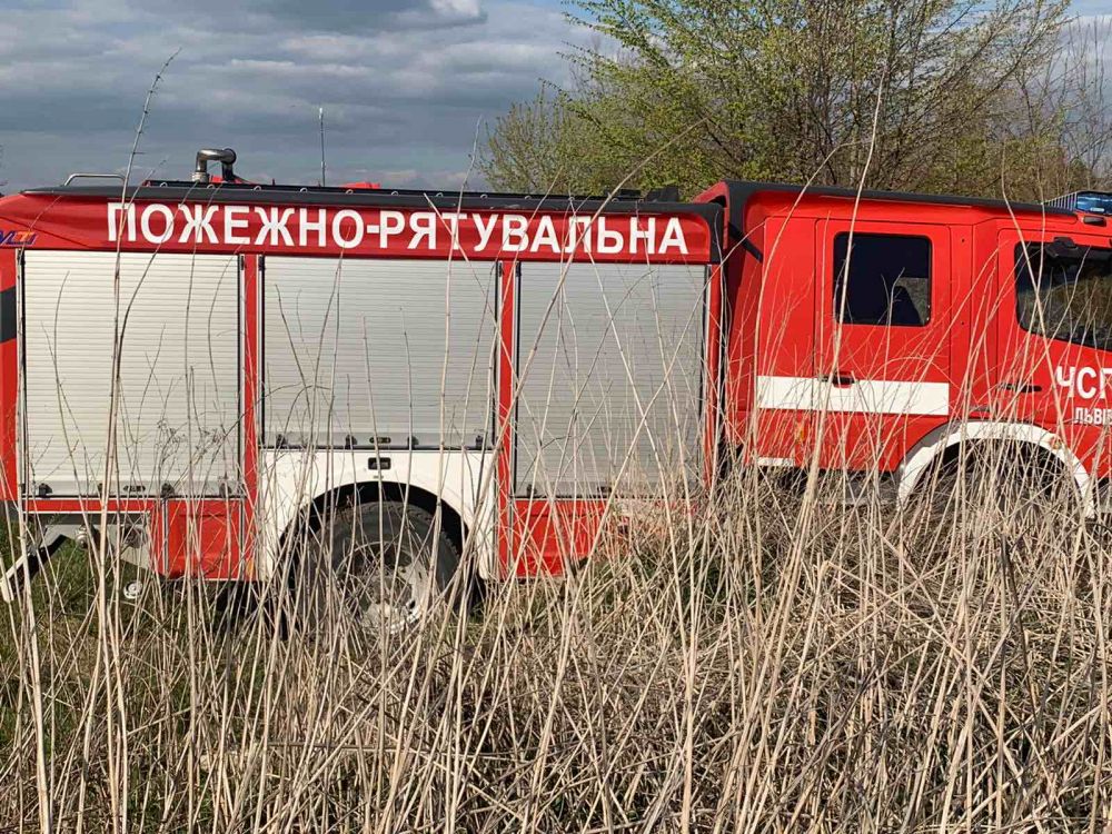 Фото 1: Поблизу Грибовицького сміттєзвалища горіла трава