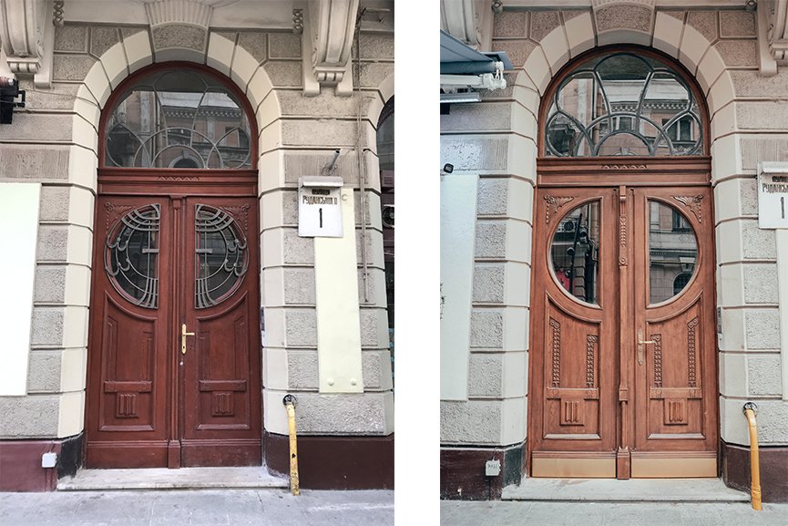 Фото 1: На вулиці Руданського відновили історичні двері