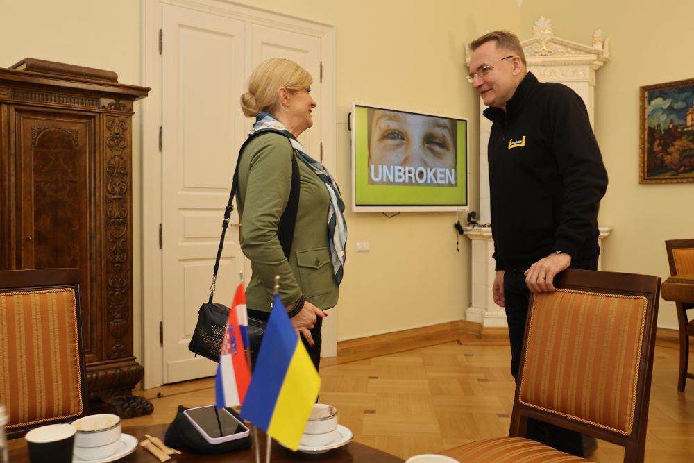 Фото 3: Мер Львова зустрівся з президентом Хорватії Коліндою Грабар-Китарович
