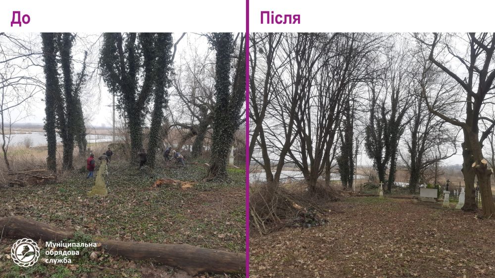 Фото 2: Міські служби разом з мешканцями прибрали старе кладовище у с. Малі Грибовичі