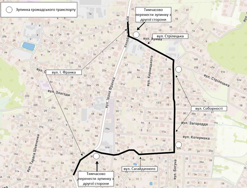 Фото 2: У Винниках прокладатимуть водопровід: автобуси №5А будуть курсувати за частково зміненим маршрутом