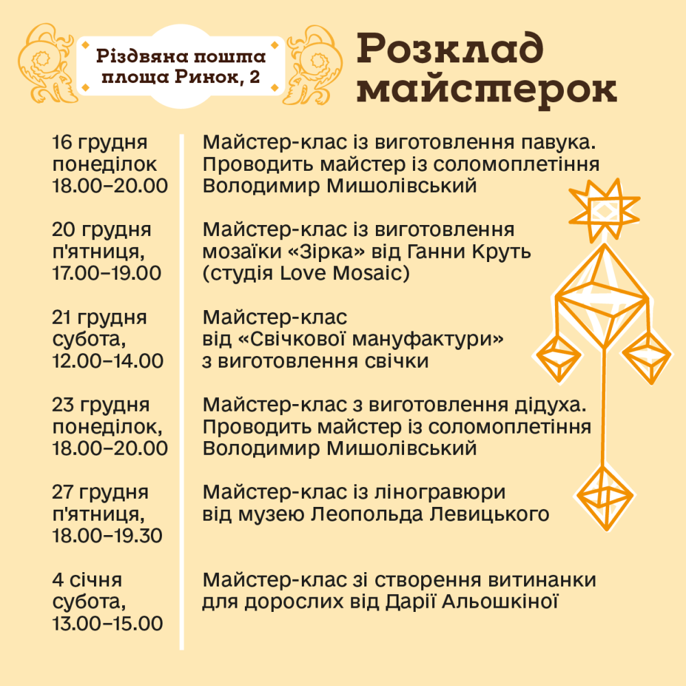 Фото 1: Різдвяна пошта запрошує на тематичні майстеркласи