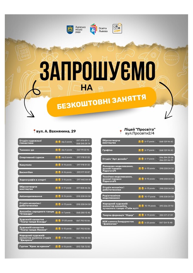 Фото 2: Заклади позашкілля Львова запрошують дітей на безкоштовні гуртки