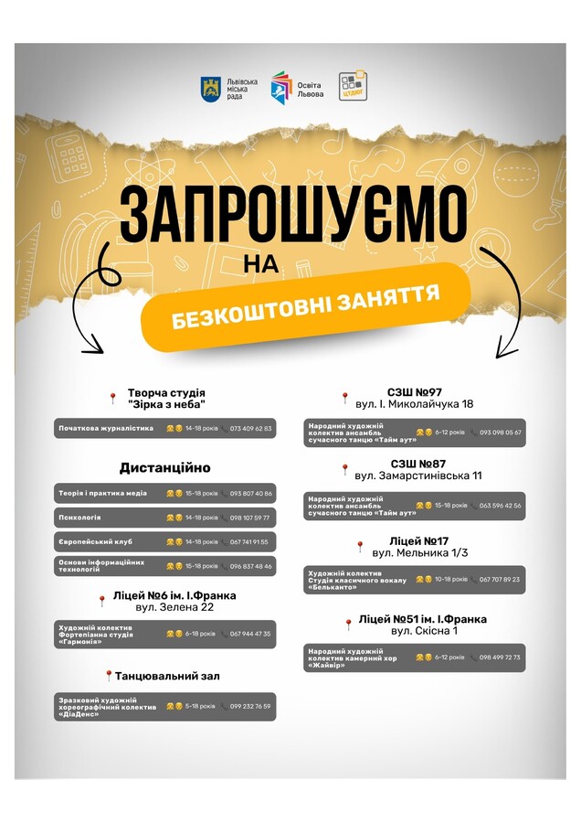 Фото 8: Заклади позашкілля Львова запрошують дітей на безкоштовні гуртки