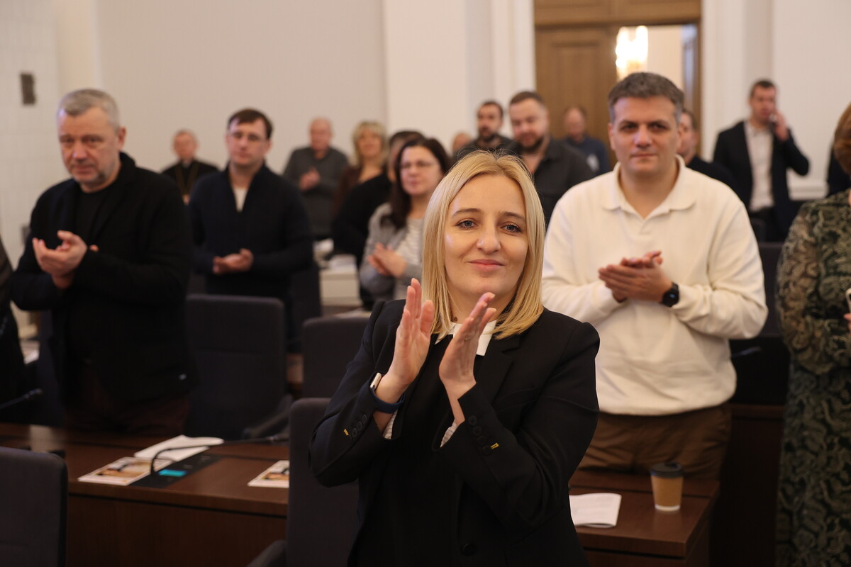 Депутатка Львівської міської ради Юлія Хомчин на сесії міської ради