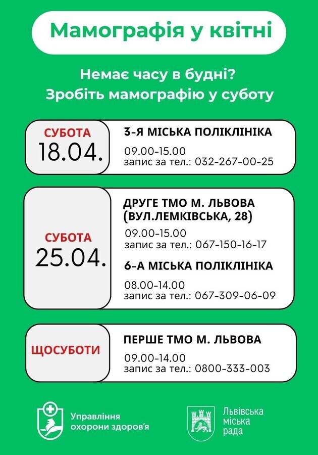 Фото 1: Мамографія рятує життя: львів’янок запрошують обстежитись у вихідні