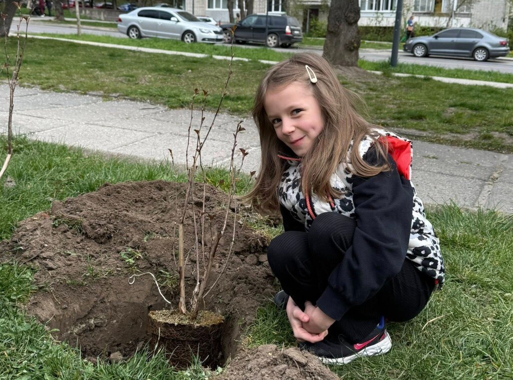 Фото 2: Дерева, які ростуть разом з&nbsp;мріями: у&nbsp;Львові сім'я&nbsp;військовослужбовця висадила у&nbsp;дворі зелений острівець