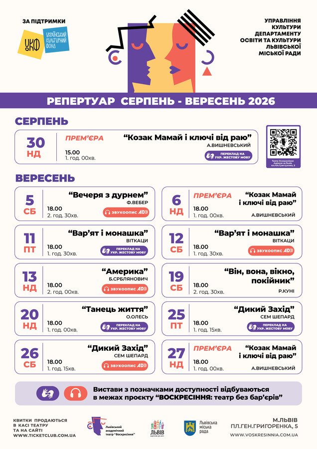 Фото 1: У Львові театр «Воскресіння» адаптує вистави для людей з порушеннями зору та слуху