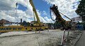 Будівництво шляхопроводу на Рясне: готуються облаштувати буронабивні палі глибиною 23 метри