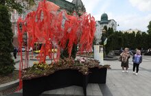 Фото 4: У Львові презентували особливу карту України із колючим дротом та закривавленими ляльками
