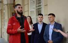 Фото 2: До Львова завітав Ніко Амірґулашвілі, котрий пішки йде з Вільнюса до Тбілісі
