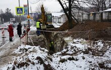 Фото 1: На вул. Хуторівка триває капітальний ремонт: підрядник проводить заміну інженерних мереж