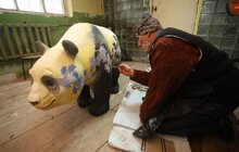 Фото 12: До Китайського нового року у Львові розмальовують 15 скульптур панд