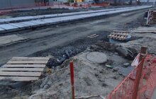 Фото 8: Ремонт вул. Шевченка: на останньому відрізку розпочато монтаж трамвайних плит і колії