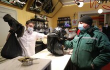 Фото 14: У парку «700-річчя Львова» продовжують посипати доріжки кавовою гущею для боротьби з ожеледицею