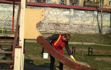 Фото 16: На території Львова проводять миття і дезінфекцію дитячих майданчиків