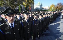 Фото 1: На площі біля пам’ятника Т. Шевченку відбулись урочистості з нагоди Дня захисника України