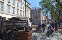 Фото 11: На вул. Л. Українки відремонтували тротуар та висаджують клени