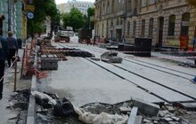 Фото 5: До кінця червня для проїзду планують відкрити ділянку вул. Франка вздовж трамвайного маршруту №4 до вул. Стрийської