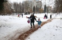 Фото 18: У парку Львова вперше використали кавову гущу для боротьби з ожеледицею