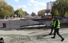 Фото 2: У Львові триває облаштування громадського простору та озера на вул. Панча