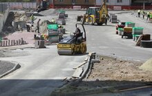 Фото 23: Облаштування квазікільця на вул. Шевченка: переключення водопроводів, асфальтування, стелення бруківки
