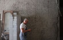 Фото 1: Мозаїчне панно на Володимира Великого відновлюють 6 художників (відео)