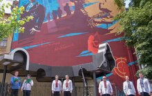 Фото 5: У Львові урочисто відкрили мурал, присвячений Василю Сліпаку