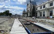 Фото 4: Реконструкція пл. Двірцевої: залито основу під фонтан