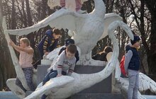 Фото 7: У Стрийському парку завершують реставрувати скульптуру фонтану «Івасик-Телесик»