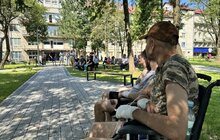 Фото 18: Музиканти Луганської філармонії зіграли для поранених військових в одній з лікарень Львова