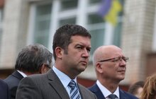 Фото 4: У Львові делегація з Головою Палати депутатів Парламенту Чеської Республіки поклала квіти до пам’ятної дошки Президенту Т. Г. Масарику