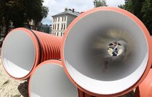 Фото 9: На вул. Просвіти триває капітальний ремонт дороги: демонтовано дорожнє покриття, проводиться заміна комунікацій