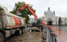 Фото 2: Триває завершальний етап реконструкції пл. Двірцевої: облаштовують сквер та фонтан
