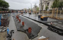 Фото 14: Триває завершальний етап реконструкції пл. Двірцевої: облаштовують сквер та фонтан