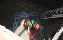 Фото 5: На вул. Вернадського завершують заміну каналізаційного колектора, який пролягає на глибині 9 метрів