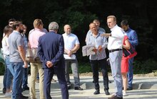 Фото 10: Мер Львова оглянув виконання робіт з будівництва Інформаційно-освітнього центру та парковки в Шевченківському гаю
