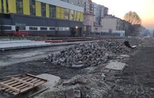 Фото 12: Ремонт вул. Шевченка: на останньому відрізку розпочато монтаж трамвайних плит і колії
