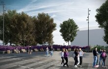 Фото 3: На площі перед Оперним театром тривають роботи з облаштування «сухого» фонтану