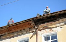 Фото 8: Мер Львова про зсув даху на вул. Некрасова: «Загрози обвалення будинку немає»