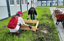 Фото 8: У Львові мешканці модульного містечка висадили грядки