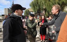 Фото 12: На площі перед Центром Довженка у Львові урочисто підняли Державний прапор