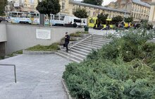 Фото 7: Санітарна обрізка, догляд та пересадка рослин: на площі Митній упорядкували клумби