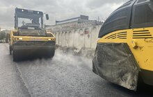 Фото 4: Реконструкція вулиці Залізничної: на ділянці, завдовжки 400 метрів, уклали нижній шар асфальту