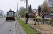Фото 8: На вул. Княгині Ольги тривають роботи з будівництва велодоріжки