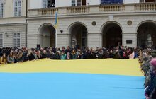 Фото 13: Сьогодні на площі Ринок у Львові спільно заспівали Гімн України