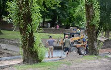 Фото 13: Ремонтні роботи біля Львівського цирку стартували.