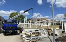 Фото 2: У Львові на території лікарні святого Луки облаштовують модульний діагностичний центр