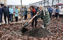 Фото 8: Представники Польщі і Великої Британії відвідали найбільше модульне містечко у Львові, яке звели за кошти цих країн