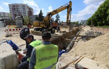 Фото 3: Облаштування квазікільця на вул. Шевченка: переключення водопроводів, асфальтування, стелення бруківки